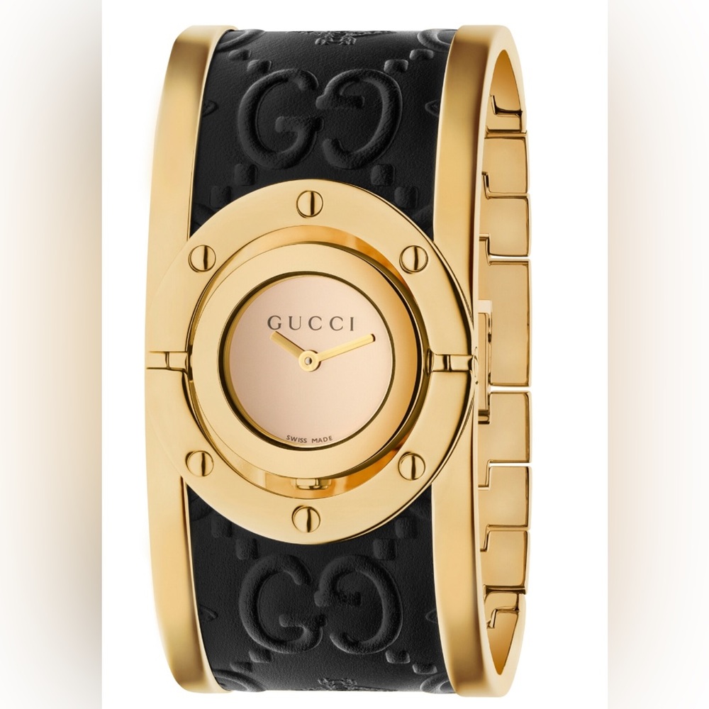 GUCCI COLLECTORS WATCH
Twirl Quartz Gold Dial Two Tone Bangle Ladies Watch